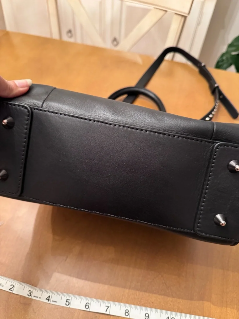 PRICE DROP TODAY 090926 Barbara Bui Black Leather & Python Trim Studded Tote
